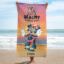 Load image into Gallery viewer, Personalized Beach Towel Just A Beachy Kinda Girl Gift for Her
