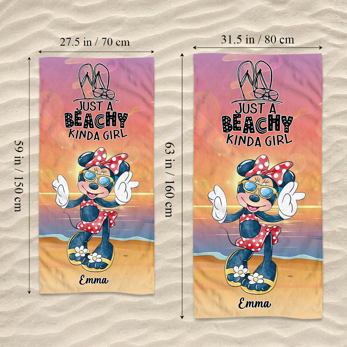 Personalized Beach Towel Just A Beachy Kinda Girl Gift for Her