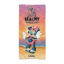 Load image into Gallery viewer, Personalized Beach Towel Just A Beachy Kinda Girl Gift for Her

