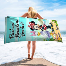 Load image into Gallery viewer, Personalized Mouse Beach Towel Custom Name Gift for Besties
