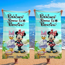 Load image into Gallery viewer, Personalized Mouse Beach Towel Custom Name Gift for Besties
