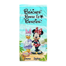 Load image into Gallery viewer, Personalized Mouse Beach Towel Custom Name Gift for Besties

