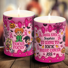 Load image into Gallery viewer, Personalized Breast Cancer Awareness Candle with Wooden Lid | Custom Name Gift

