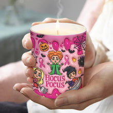 Load image into Gallery viewer, Personalized Breast Cancer Awareness Candle with Wooden Lid | Custom Name Gift
