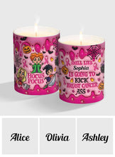 Load image into Gallery viewer, Personalized Breast Cancer Awareness Candle with Wooden Lid | Custom Name Gift
