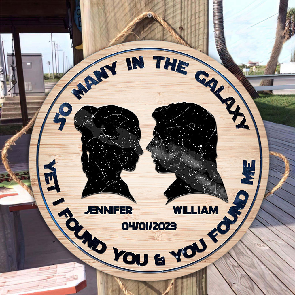 Personalized Round Wood Sign Custom Name Galaxy Art Gift