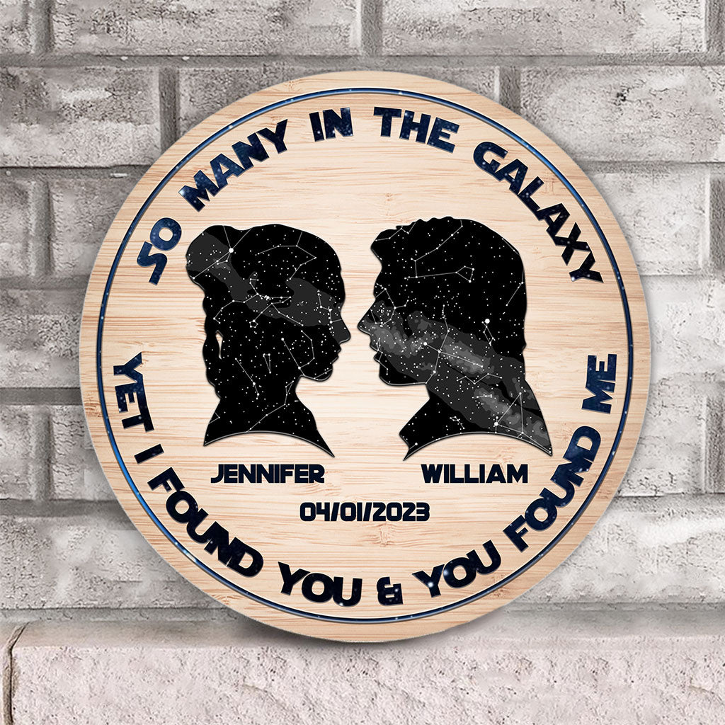 Personalized Round Wood Sign Custom Name Galaxy Art Gift