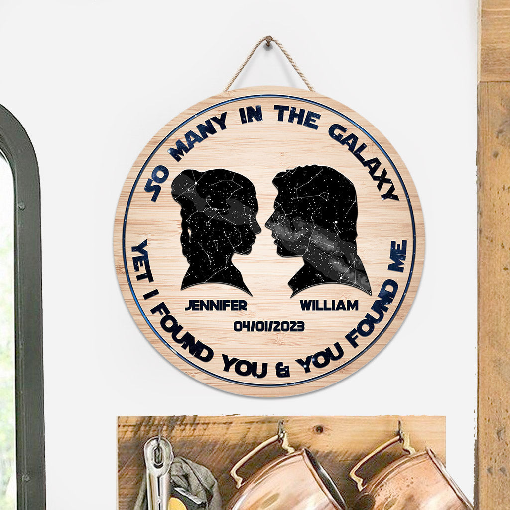 Personalized Round Wood Sign Custom Name Galaxy Art Gift