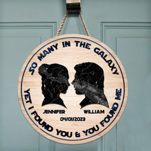 Load image into Gallery viewer, Personalized Round Wood Sign Custom Name Galaxy Art Gift
