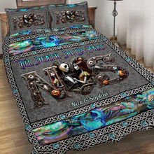 Load image into Gallery viewer, Personalized Till Death Do Us Part Quilt Set for Couples Halloween Wedding Gift
