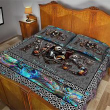 Load image into Gallery viewer, Personalized Till Death Do Us Part Quilt Set for Couples Halloween Wedding Gift
