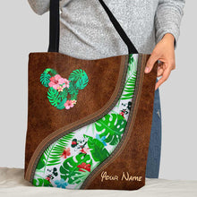 Load image into Gallery viewer, Personalized Tropical Mouse Ears Tote Bag Custom Name Gift
