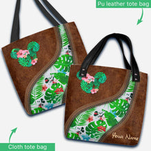 Load image into Gallery viewer, Personalized Tropical Mouse Ears Tote Bag Custom Name Gift

