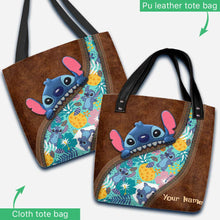 Load image into Gallery viewer, Personalized Ohana Tote Bag Custom Name Tropical Design
