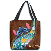 Load image into Gallery viewer, Personalized Ohana Tote Bag Custom Name Tropical Design
