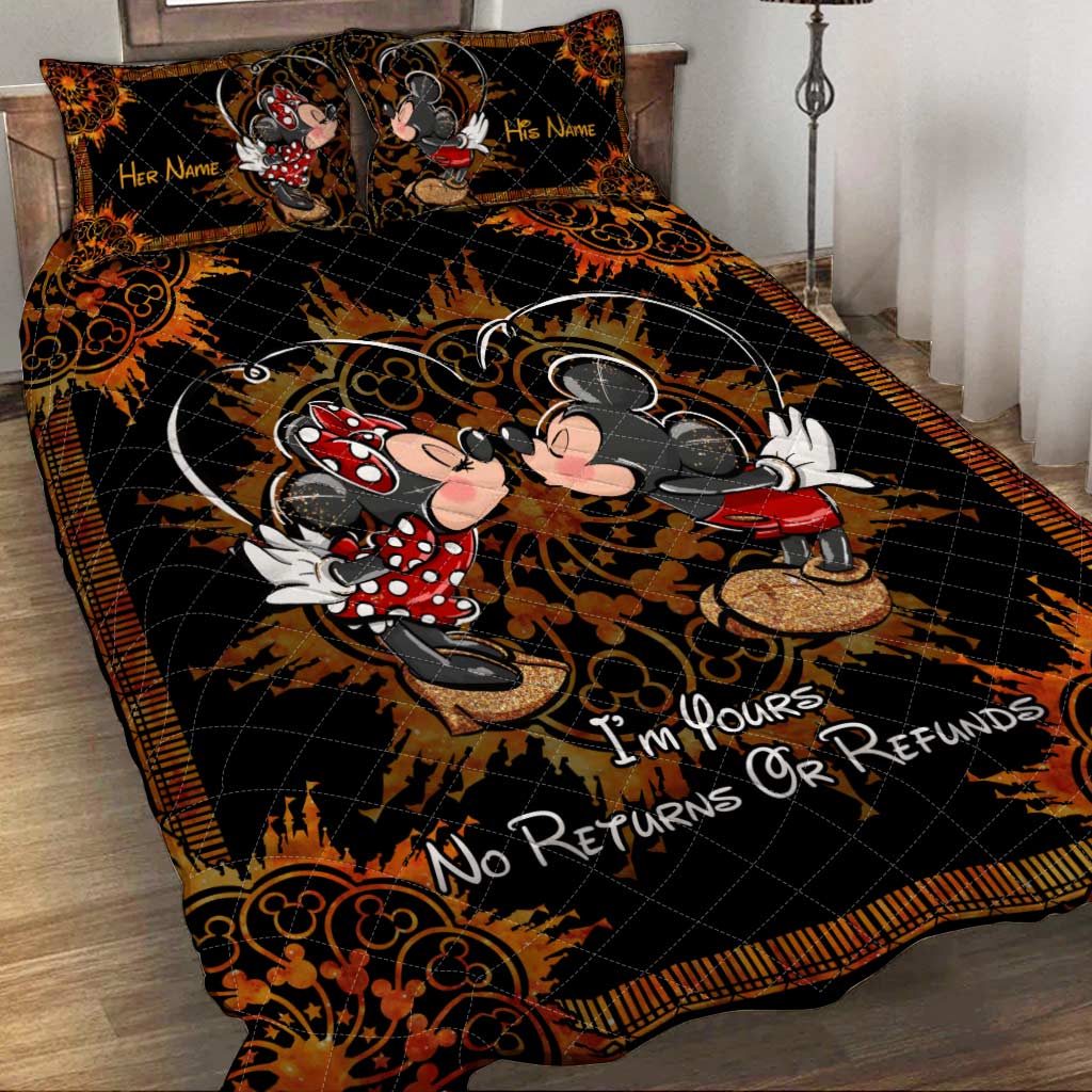 Personalized Mouse Quilt Set with Custom Names for Couples