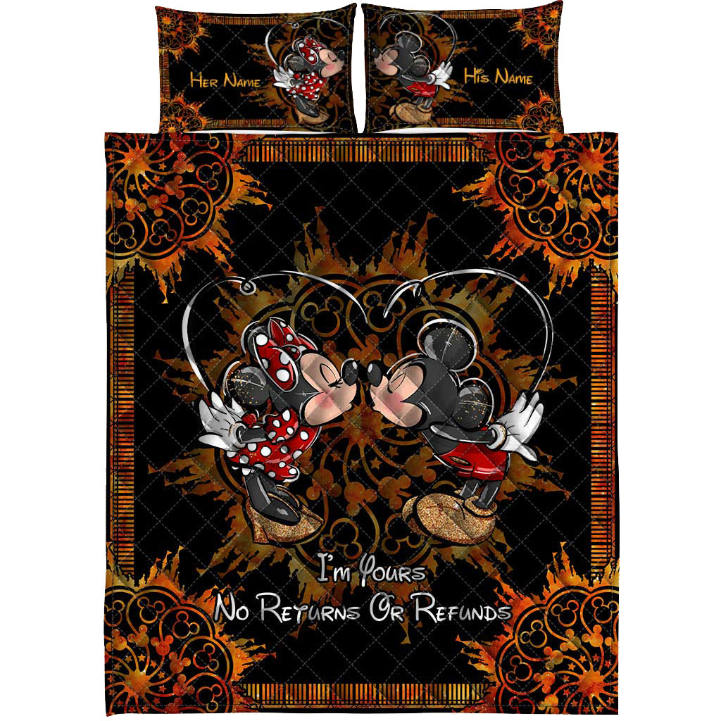 Personalized Mouse Quilt Set with Custom Names for Couples