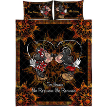Load image into Gallery viewer, Personalized Mouse Quilt Set with Custom Names for Couples

