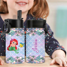 Load image into Gallery viewer, Personalized Little Mermaid Kids Water Bottle with Name
