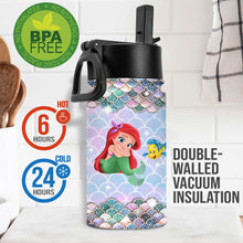 Load image into Gallery viewer, Personalized Little Mermaid Kids Water Bottle with Name
