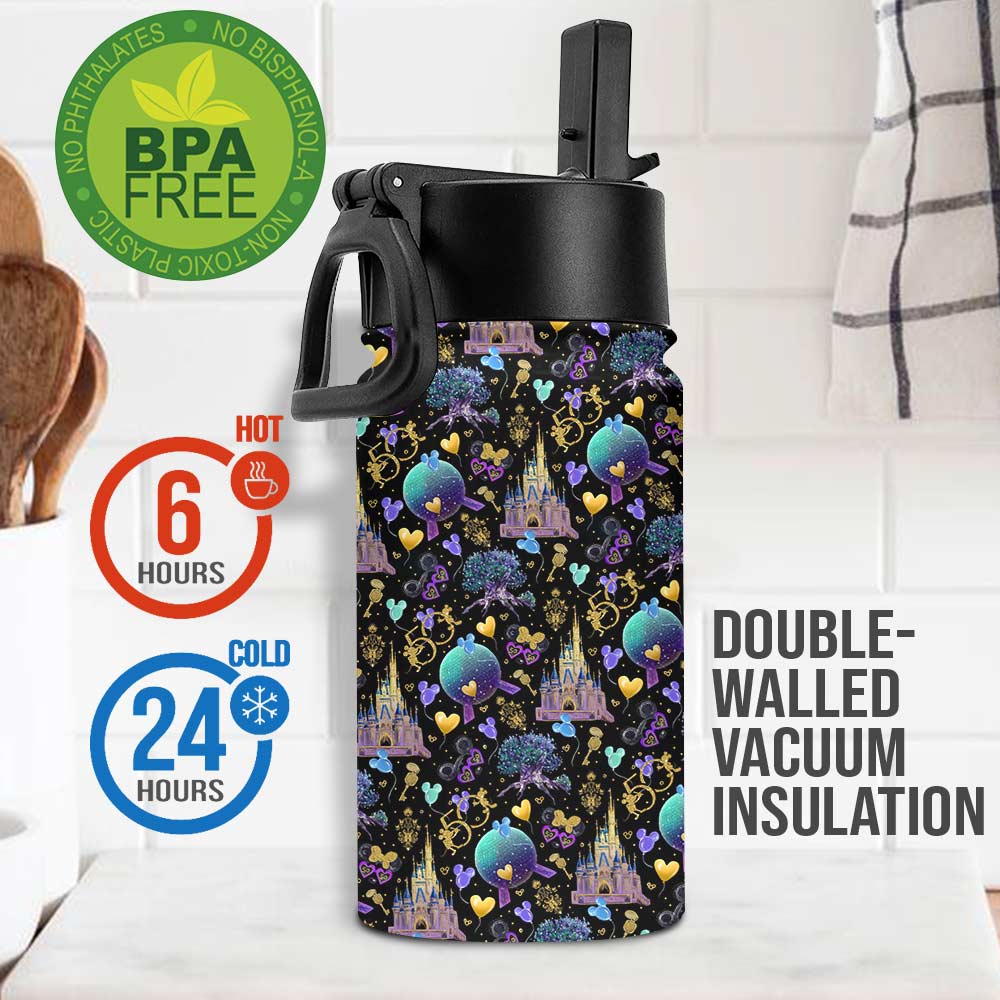 Personalized Kids Water Bottle with Magic Mouse Ears Design