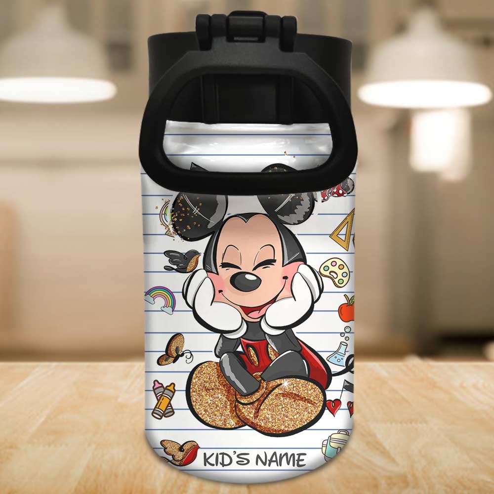 Personalized Kids Water Bottle with Name and Motivational Designs