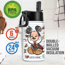 Load image into Gallery viewer, Personalized Kids Water Bottle with Name and Motivational Designs
