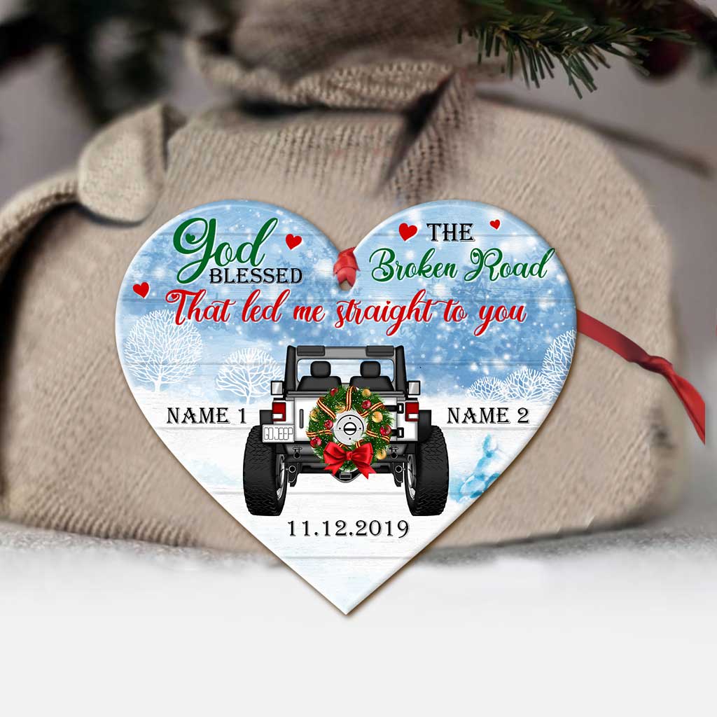 Personalized Heart-Shaped Christmas Ornament Custom Names Gift