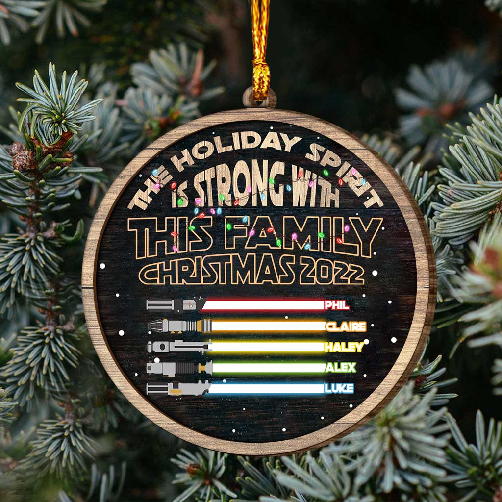 Personalized Christmas Family Layered Wood Ornament Gift 2022