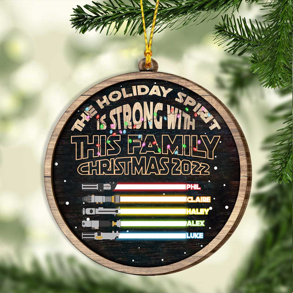Personalized Christmas Family Layered Wood Ornament Gift 2022