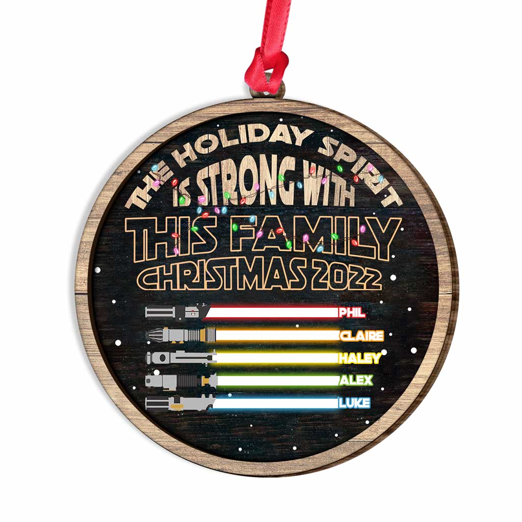 Personalized Christmas Family Layered Wood Ornament Gift 2022