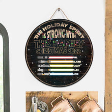 Load image into Gallery viewer, Personalized Christmas Family Round Wood Sign Custom Name Gift
