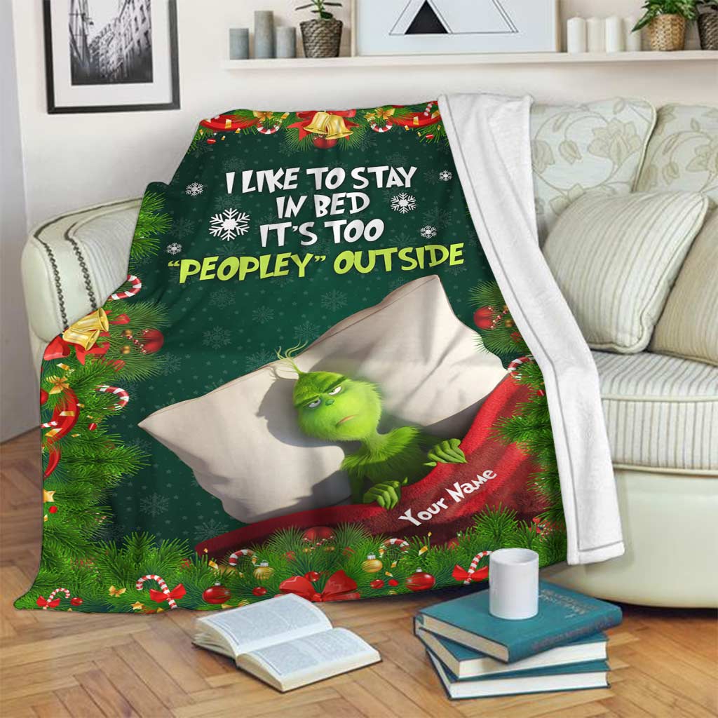 Personalized Christmas Blanket Grinch Design Gift for Family