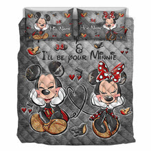 Load image into Gallery viewer, Personalized Mickey and Minnie Quilt Set for Couples Gift
