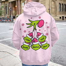 Load image into Gallery viewer, Personalized Mama Grinch Waffle Hoodie Custom Name Gift for Mom

