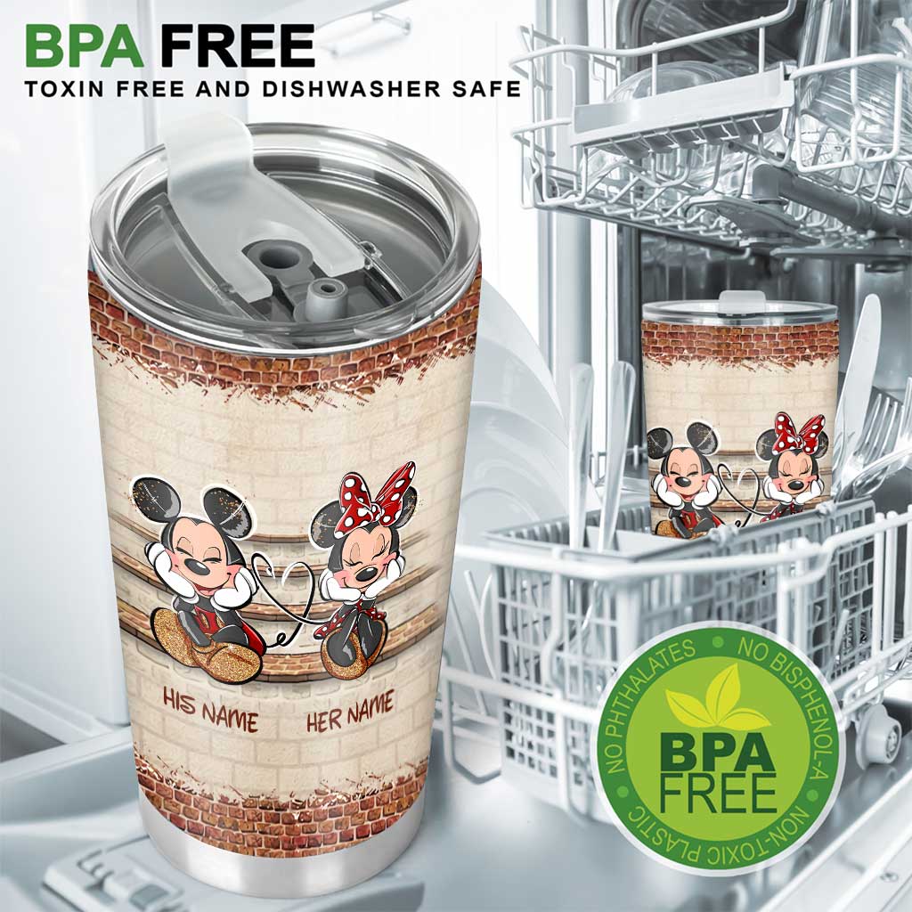 Personalized Mouse Tumbler Custom Name Gift for Couples