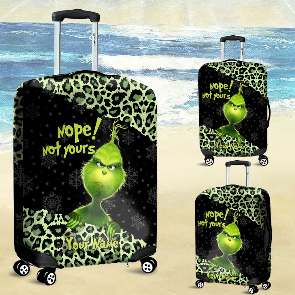 Personalized Grinch Luggage Cover Custom Name for Christmas