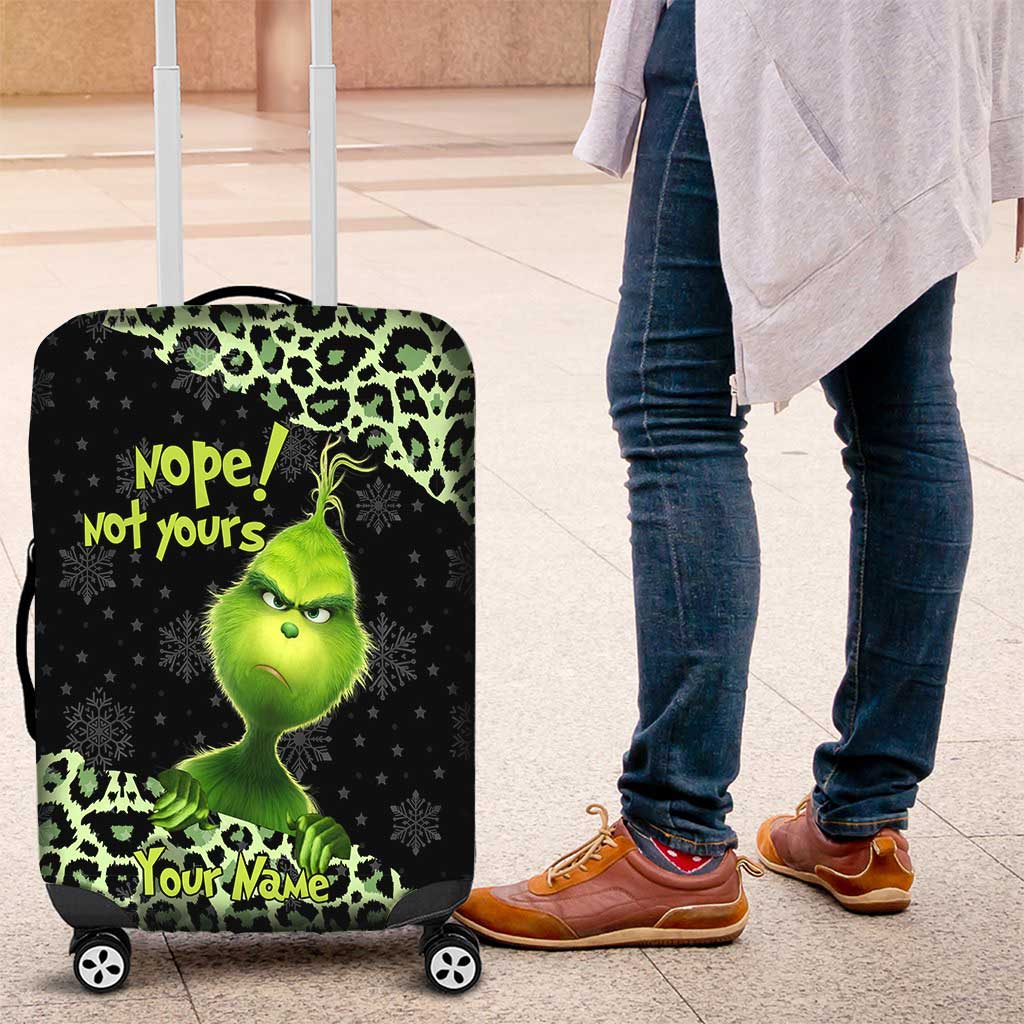 Personalized Grinch Luggage Cover Custom Name for Christmas