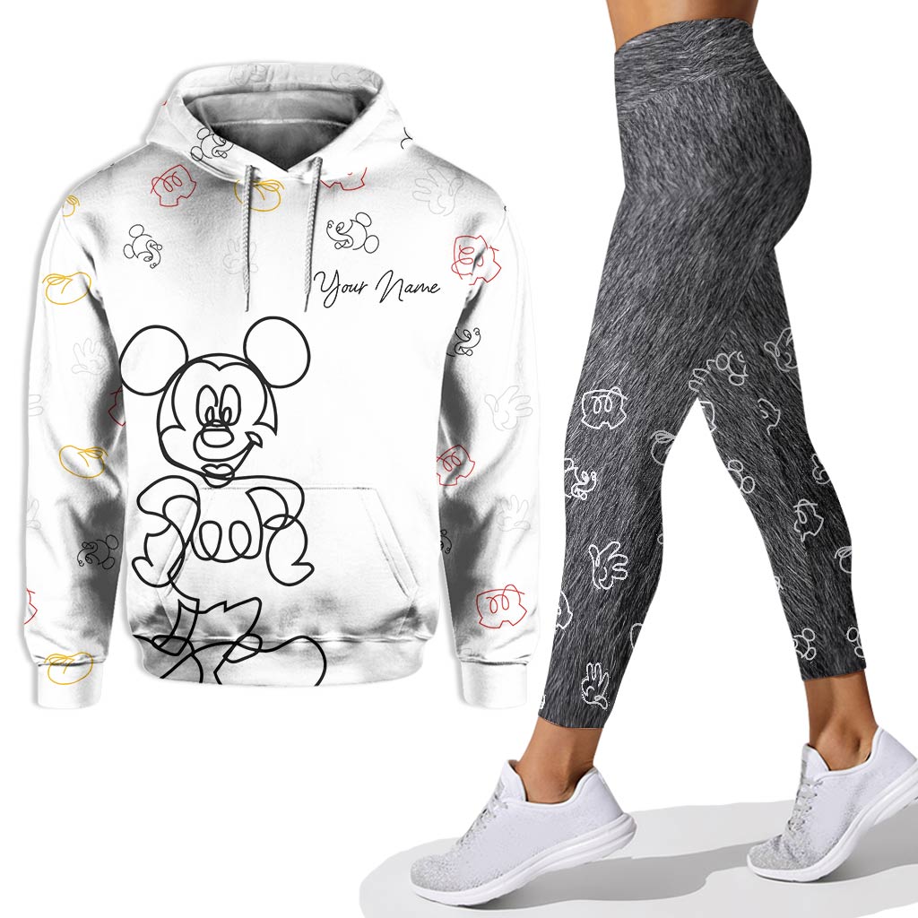 Personalized Mouse Hoodie and Leggings Set Custom Name Gift for Kids