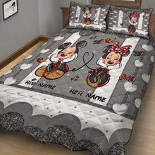Load image into Gallery viewer, Personalized Mickey Mouse Quilt Set Custom Names | Unique Valentine Gift
