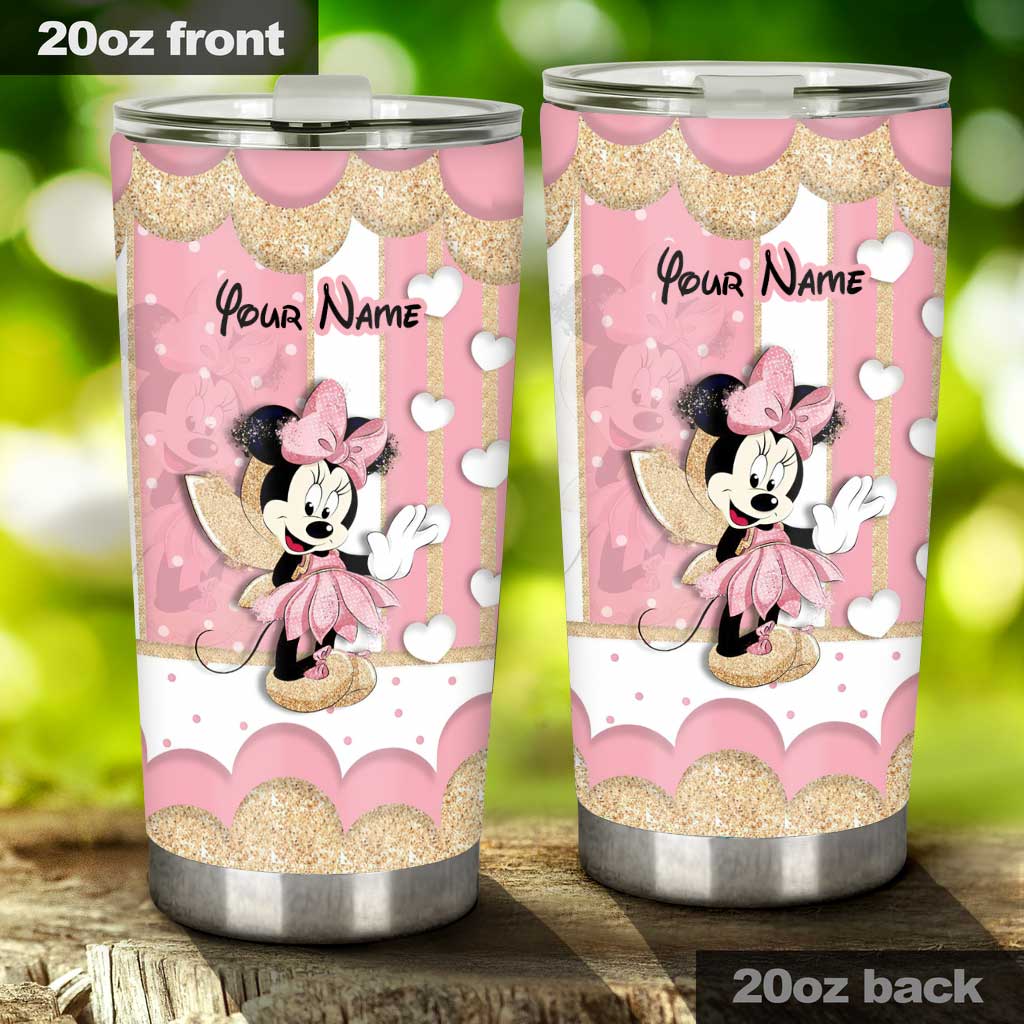 Personalized Pink Mouse Tumbler Custom Name Gift for Girls