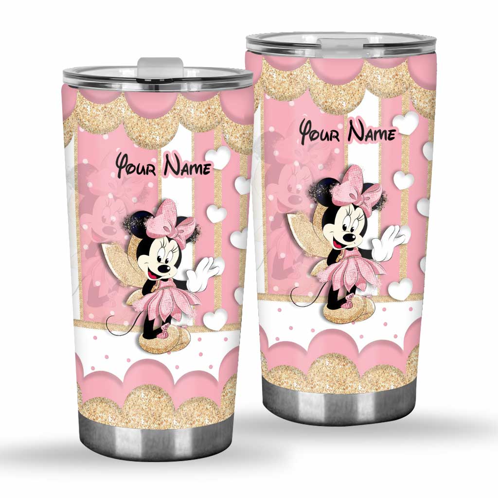 Personalized Pink Mouse Tumbler Custom Name Gift for Girls
