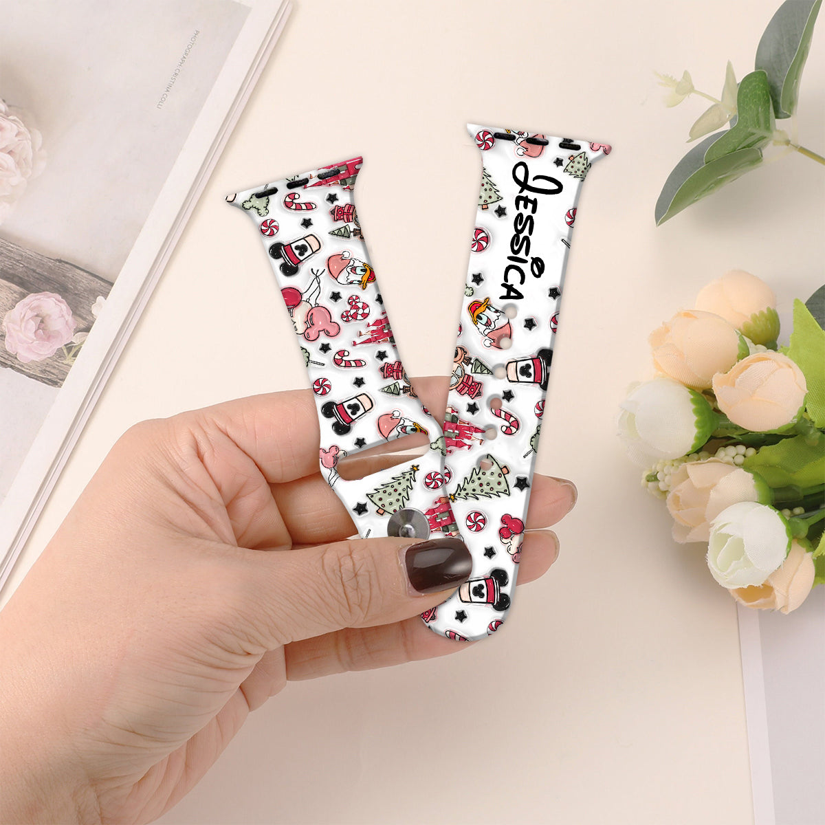 Personalized Christmas Apple Watch Band Custom Name Gift
