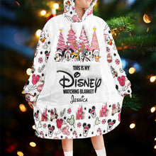 Load image into Gallery viewer, Personalized Disney Watching Blanket Hoodie Custom Name Gift
