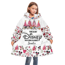 Load image into Gallery viewer, Personalized Disney Watching Blanket Hoodie Custom Name Gift
