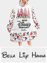 Load image into Gallery viewer, Personalized Disney Watching Blanket Hoodie Custom Name Gift
