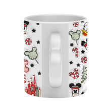 Load image into Gallery viewer, Personalized Christmas Heart Handle Mug with Mickey Mouse Design
