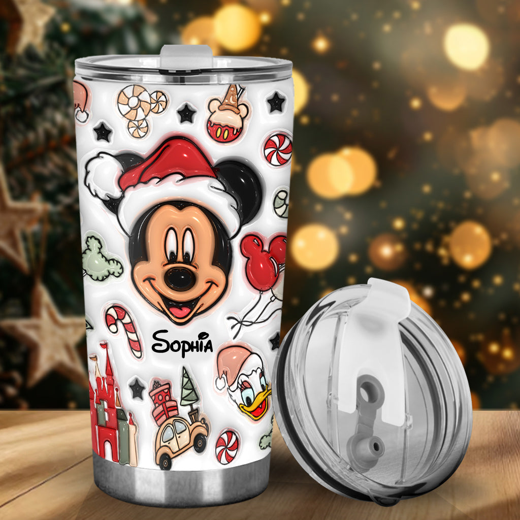 Personalized Christmas Mouse Tumbler Custom Name Gift