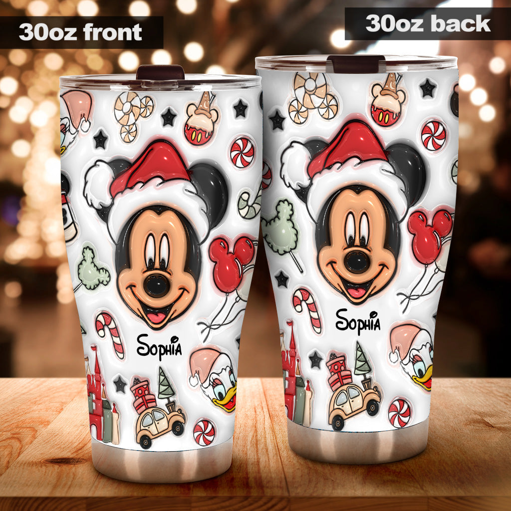 Personalized Christmas Mouse Tumbler Custom Name Gift