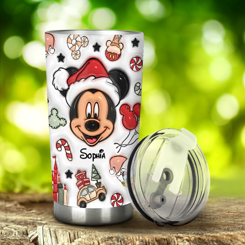 Personalized Christmas Mouse Tumbler Custom Name Gift